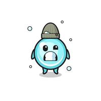 cute cartoon bubble with shivering expression vector