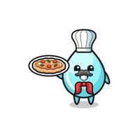 water drop character as Italian chef mascot vector