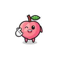 peach character doing Korean finger heart vector