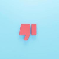 Thumbs down button or dislike button with shadow isolated on pastel blue background. modern minimal symbol. social media feedback concept. 3d rendering photo