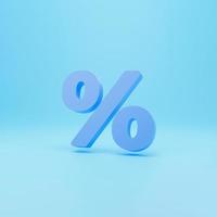 Percent sign isolated from the background with copy space. 3d Rendering photo