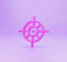 3d target icon redner, isolated on pink colour backgorund. Succes concept.