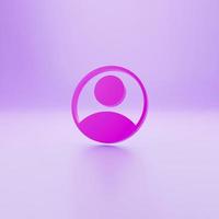 Pink Create account screen icon isolated on pink background. Minimalism concept. 3d illustration 3D render photo