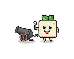 cute tofu shoot using cannon vector