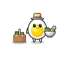 boiled egg herbalist cute cartoon