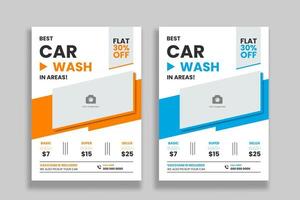 Car Washing Business Flyer Template Design vector