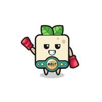 tofu boxer mascot character vector