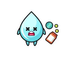 ilustración de personaje de gota de agua de sobredosis vector