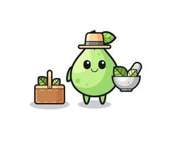 guava herbalist cute cartoon vector