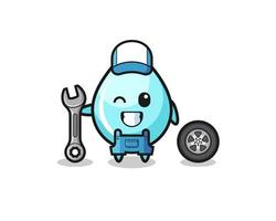 the water drop character as a mechanic mascot vector