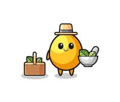 golden egg herbalist cute cartoon vector