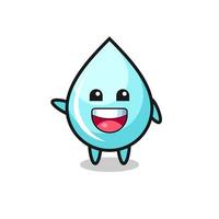 happy water drop cute mascot character vector