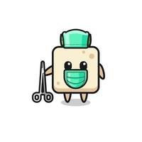 surgeon tofu mascot character vector