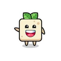 happy tofu cute mascot character vector