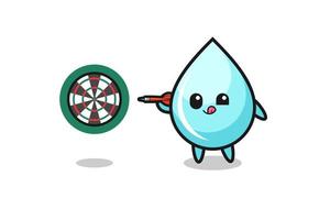 cute water drop is playing dart vector