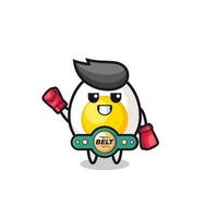 boiled egg boxer mascot character vector