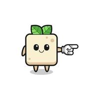 tofu mascot with pointing right gesture vector