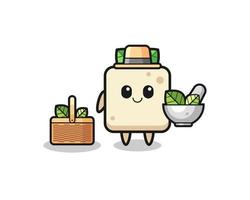 tofu herbalist cute cartoon