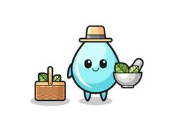 water drop herbalist cute cartoon vector