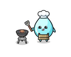 water drop barbeque chef with a grill vector