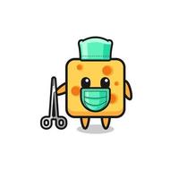 surgeon cheese mascot character vector