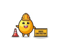 illustration of golden egg with under construction banner vector