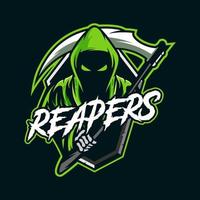 reaper mascot esport logo vector