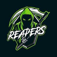 logotipo de esport mascota reaper vector