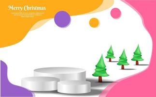 abstract background, christmas banner with product display vector