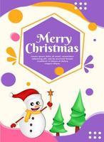 greeting card for christmas with abstract background vector