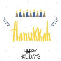 Hanukkah holiday greeting card.Traditional Jewish holiday. vector