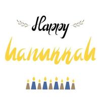 Happy Hanukkah.Lettering  on a white background