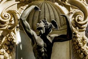 Detail of the base of sculpture Perseus with the Head of Medusa at Loggia dei Lanzi in Florence, Italy photo