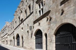 View of street of Knights, in old town Rhodes, Greece photo
