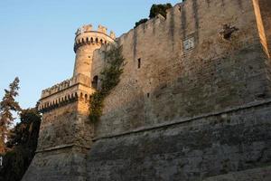 Fortification and tower at greek island of Rhodes. Dodecanese photo