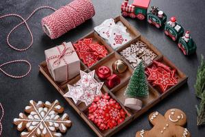 Christmas decorations for Christmas trees and gingerbread photo
