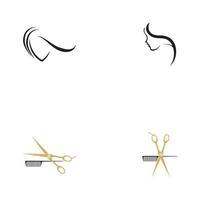 beauty haircut salon logo vector illustration design