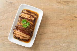 Steam Belly Pork With Swatow Mustard Cubbage Recipes or Mei Cai Kou Rou photo
