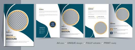 Corporate Bi-fold Brochure Template, Catalog, Booklet Template Design. Fully Editable. vector