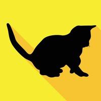 cat black silhouette on  background. vector