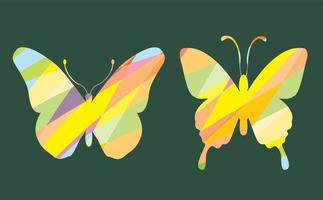 Butterflies silhouettes Collection. vector