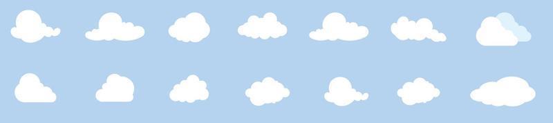 conjunto de nubes. icono de nube. ilustración vectorial. vector