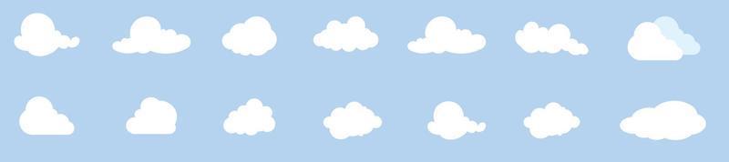 Set of clouds. Cloud icon. Vector illustration.