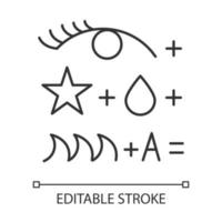 Rebus linear icon. Conundrum, brainteaser. Abstract reasoning. Intelligence, knowledge test. Brain teaser. Thin line illustration. Contour symbol. Vector isolated outline drawing. Editable stroke
