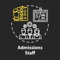 Admission staff chalk concept icon. Employment service. HR management. Selection committee. Headhunting, recruitment idea. Vector isolated chalkboard illustration