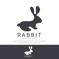 silhouette bunny logo vector