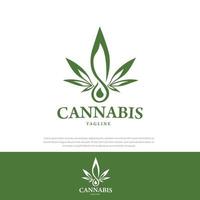 Medical Cannabis oil logo design template vector illustration