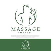 Ilustración de vector de mujer de logotipo de terapia de masaje