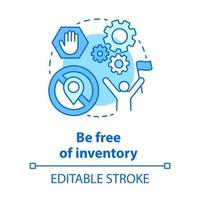 Be free of inventory blue concept icon. Supply chain management idea thin line illustration. Online trading. Direct delivery. Dropshipping service. Vector isolated outline drawing. Editable stroke