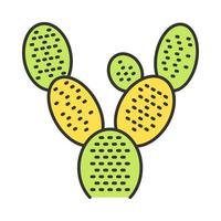 icono de color de cactus de orejas de conejo. opuntia microdasys. nopal. flora exótica mexicana. ilustración vectorial aislada vector